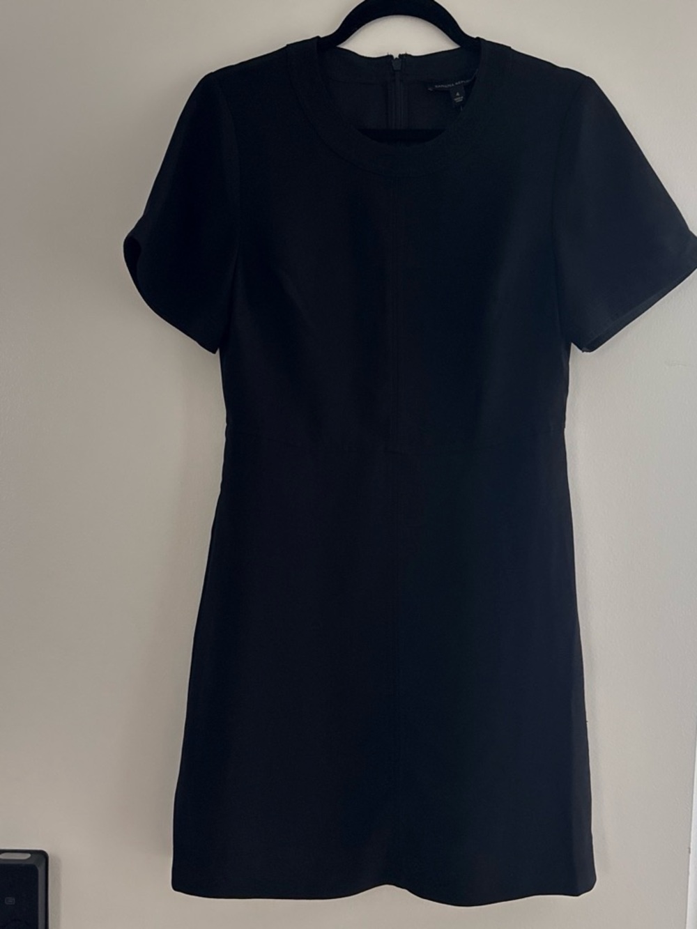 Banana Republic Black Short-Sleeve Mini Dress